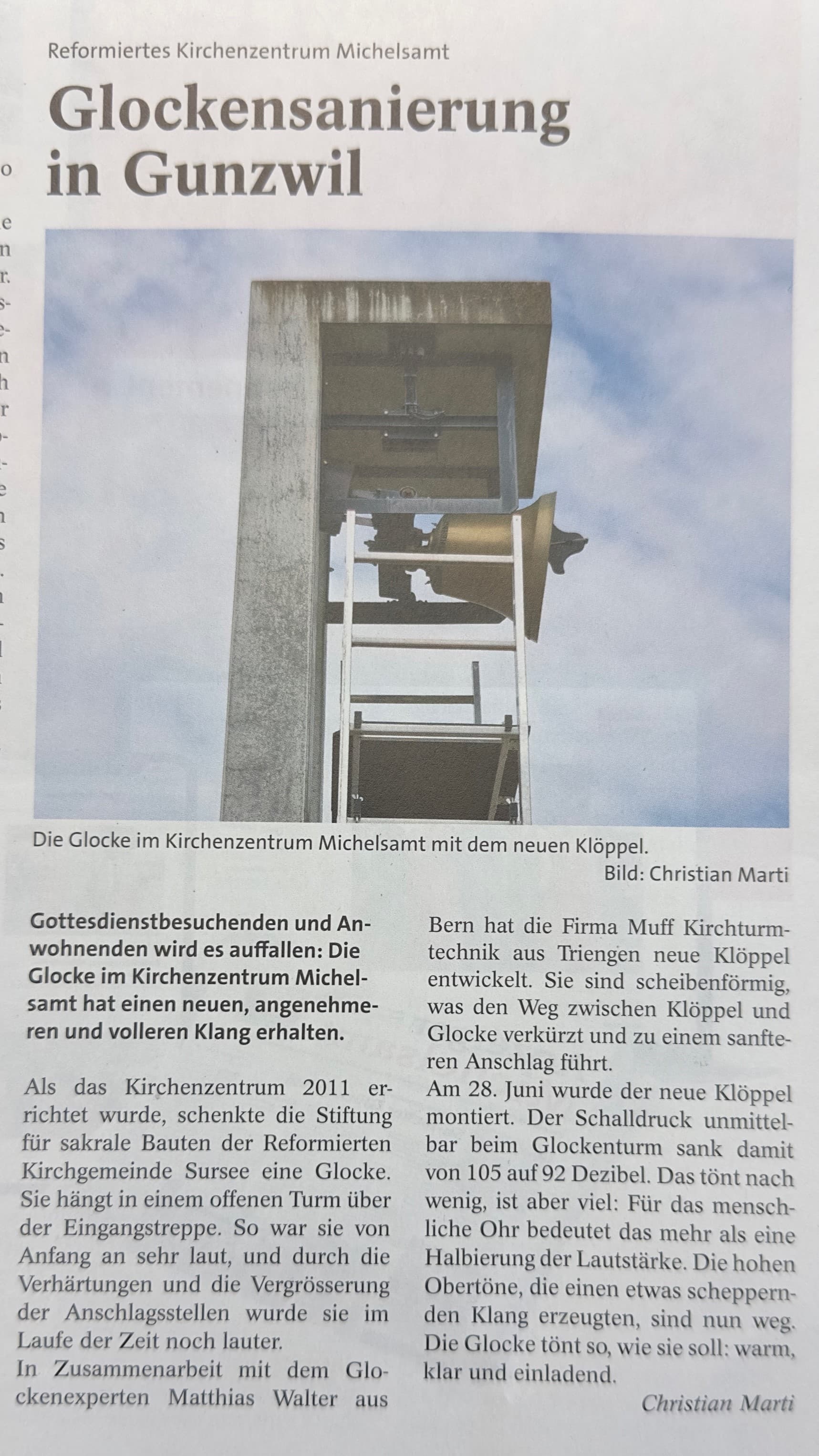 Gunzwil Zeitungsartikel